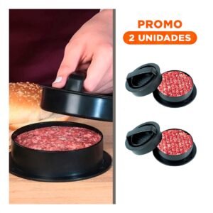 Pack2 Formador de Cocina para Hamburguesa Color Negro ABS Medida 12,5cm