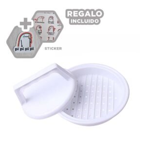 Molde Circular de Hamburguesa Color Blanco de 13,1cm Fabricado en ABS Y+Regalo Sticker