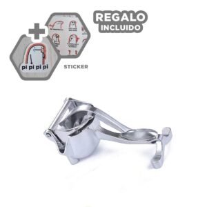 Exprimidor de Naranja en Medida con Acabado Acero Inoxidable en Color Plateado Y+Regalo Sticker