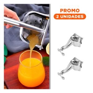 Pack2 Utensilio de Naranja con Dimensiones en Acero Inoxidable en Color Plateado
