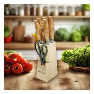 Juego de Cuchillos Mango de Madera 8 Piezas para Cocina