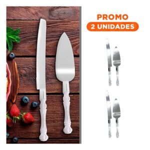 Pack2 Set de Cocina para Pastel con Espatula Mango Acrilico