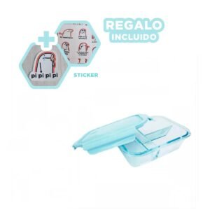 Contenedor de Vidrio con 3 Divisiones para Organizar Alimentos Y+Regalo Sticker