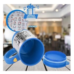 Licuadora Portatil 400 ml con 2 Pilas AAA para Jugos y Batidos Azul Y+Regalo Sticker