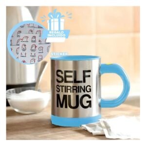 Licuadora Portatil 400 ml con 2 Pilas AAA para Jugos Celeste Y+Regalo Sticker