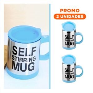 Pack2 Agitador Compacto 400 ml con 2 Pilas AAA para Bebidas Celeste