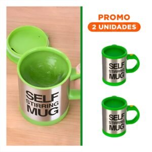 Pack2 Agitador Compacto 400 ml con 2 Pilas AAA para Bebidas Caseras Verde