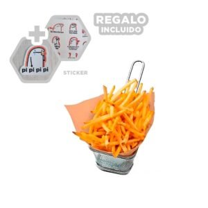 Recipiente para Frituras Plateado Acero de Alta Calidad para Hogar Y+Regalo Sticker