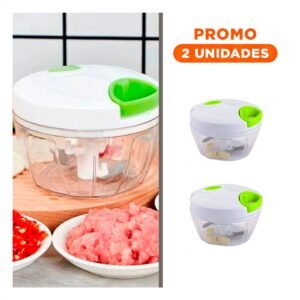 Pack2 Procesador Manual de Acrilico Transparente con Pita Integrada y Tapa Blanca Funcional