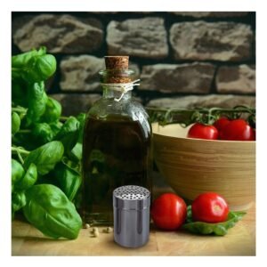 Salero de Metal para Mesa y Cocina con Medidas 6.5cmx6.5cmx9 cm de Formato Compacto