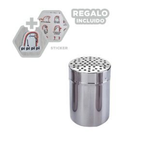 Salero Compacto con Estructura en Metal 6.5cmx6.5cmx9 cm para Hogares Y+Regalo Sticker