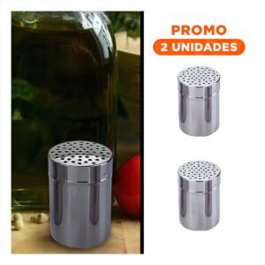 Pack2 Recipiente de Formato Vertical 6.5cmx6.5cmx9 cm con Estructura en Metal