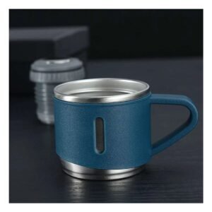 Envase Termico Individual con Dos Tazas para Bebidas Calientes Azul