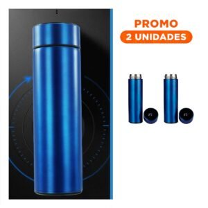 Pack2 Termo Digital Moderno 500 ml con Filtro de Te para Cafe y Te Azul