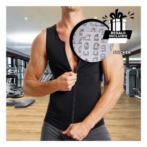 Chompa Termica Men Talla M Negro con Cierre Moda Hombre Y+Regalo Sticker