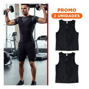 Pack2 Chaleco Termico Men Talla M Negro con Cierre Moda Casual