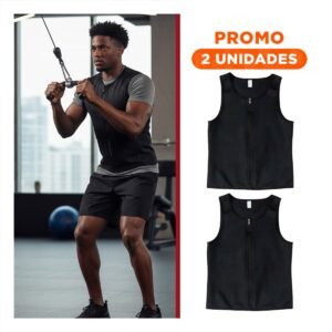 Pack2 Chaleco Termico Men Talla S Negro con Cierre Moda Casual