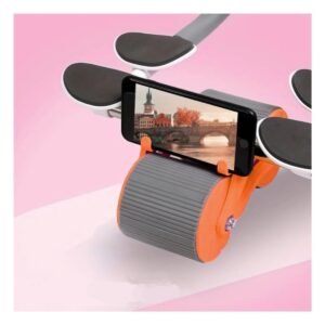 Rueda Abdominal 2 En 1 con Tablero Analogico Color Naranja para Entrenamiento en Casa