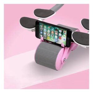 Rueda Abdominal 2 En 1 con Tablero Analogico Color Rosado para Entrenamiento en Casa