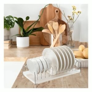 Separador Plateado para Platos 30x19x11cm de Acero Inoxidable Resistente