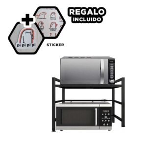 Estante para Microondas Negro 36X36X45 con Estilo Moderno en Hogar Y+Regalo Sticker