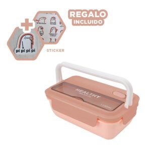 Taper Hermetico para Mantener Fresco los Alimentos 1100ml y cubiertos Melon Y+Regalo Sticker