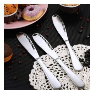 Utensilio Plateado para Untar Mantequilla con Agujeros Facil de Usar en Casa