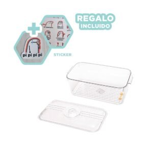 Charola Organizadora para Verduras y Carnes 30x20x10cm Transparente Y+Regalo Sticker