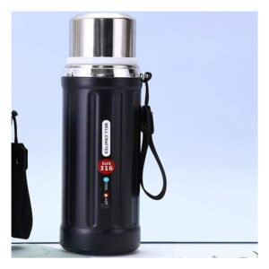 Termo 800ml Color Negro para Mantener Bebidas Calientes y Frias en Casa