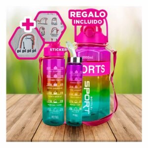 Tomatodo Trio Transparente Fucsia Amarillo y Verde Resistente y Facil Limpiar Y+Regalo Sticker