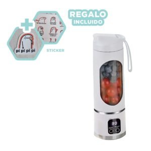 Licuadora Inalámbrica con Tapa Tomatodo 450ml Blanco Para Smoothies Y+Regalo Sticker