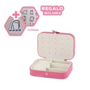 Porta Joyas Fucsia 16x11x5 cm Resistente y Ligero Y+Regalo Sticker