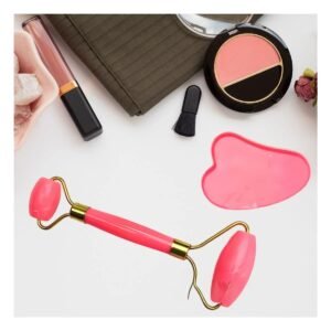 Masajeador Facial Set de 2 de Plastico Rosado con Textura Suave para Relajacion