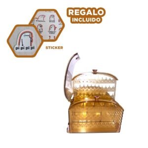 Caja Organizadora para CosmeticosAmarillo Transparente 22x17x12,5cm Y+Regalo Sticker