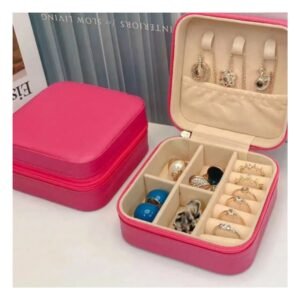 Estuche Mini Joyero Portatil para Mujer en Color Fucsia