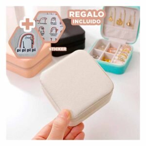 Caja Mini Joyero Portatil para Mujer en Color Melon Y+Regalo Sticker