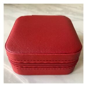 Estuche Mini Joyero Portatil para Mujer en Color Rojo