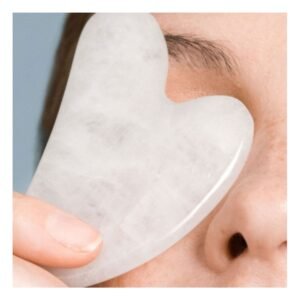 Masajeador Gua Sha de Cuarzo para Rostro en Color Blanco