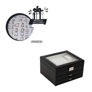 Accesorio Compacto Negro para Joyero 3 Niveles Facil de Usar y Confiable Y+Regalo Sticker