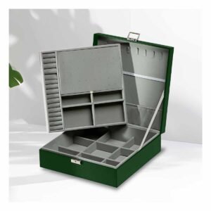 Accesorio Verde Oscuro para Joyero 2 Niveles Resistente Funcional Durable