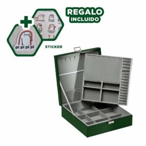 Accesorio Compacto Verde Oscuro para Joyero 2 Niveles Facil Comodo Ligero Y+Regalo Sticker