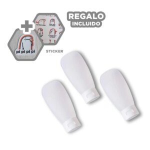Botellas Compactas Recargables y Exprimibles Blanco 60 ml Practicas y Livianas Y+Regalo Sticker