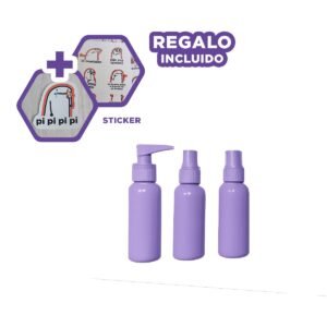 Envase Dispensador Compacto 7 Piezas Lila Seguros y Totalmente Duraderos Y+Regalo Sticker
