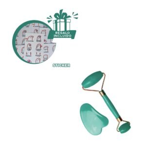 Masajeador Facial Set de 2 Verde Agua de Plastico que mejora Circulacion Y+Regalo Sticker