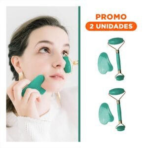 Pack2 Dispositivo Facial Set de 2 Verde Agua de Plastico para Relajar y Estimular la Piel