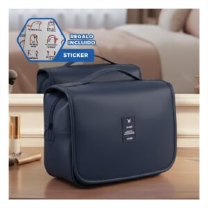 Estuche de Viaje Colgante 24x8x19cm Azul para Guardar Articulos Personales Y+Regalo Sticker