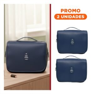 Pack2 Cosmetiquero 24x8x19cm Azul Colgante con Diseño Funcional para Uso Diario Continuo