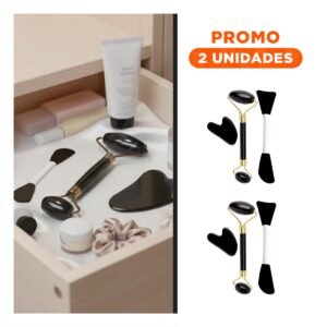 Pack2 Set 3 de Limpieza Facial Plastico Negro para Cuidado Diario en Casa