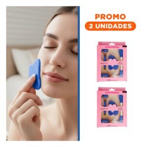 Pack2 Set 3 de Limpieza Facial Plastico Azul para Cuidado Diario del Rostro