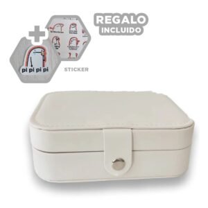 Porta Joyas Blanco 16x11x5 cm con Separadores y Compartimientos Y+Regalo Sticker